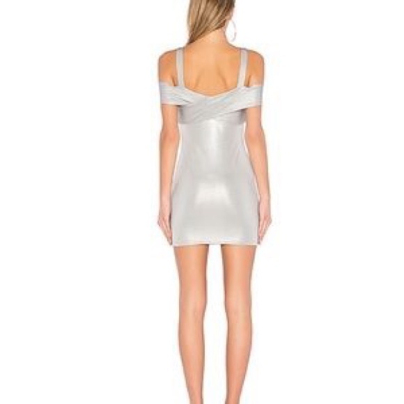 By the Way Evie Cold Shoulder Dress in Silver - Picture 2 of 7